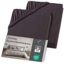 nyvi Spannbettlaken Jersey 120 x 200 - 130 x 200 cm braun 2 St.