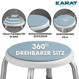 Karat Duschhocker Peter 360° drehbar höhenverstellbar blau