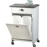 KESPER Küchenwagen mit Mülleimer weiß/grau
