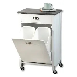 KESPER Küchenwagen mit Mülleimer weiß/grau