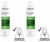 VICHY Dercos Technique Antipelliculaire Sensitive Shampooing traitant Cuir chevelu sensible 2x200 ml