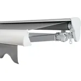 SOLUNA Halbkassettenmarkise Classic 4,5x1,5 Stoff Dessin 320925 Gestell E6EV1 silber eloxiert Antrieb rechts inkl. Kurbel