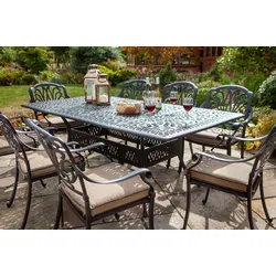 HARTMAN Amalfi Garten-Essgruppe, bronze, Alu-Guss, 8 Dining Sessel