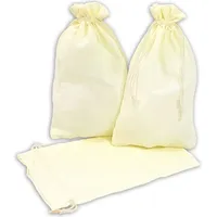 Frau WUNDERVoll® 12 Geschenksäckchen creme 20 x 12 cm Baumwolle Adventskalender Säckchen Stoffbeutel zum Basteln und befüllen Gastgeschenk Hoch... - Creme
