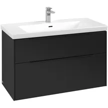 Villeroy & Boch Waschbeckenunterschrank 2 Auszüge 97,3 x 57,9 x 47,8 cm Schwarz