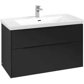 Villeroy & Boch Waschbeckenunterschrank 2 Auszüge 97,3 x 57,9 x 47,8 cm Schwarz
