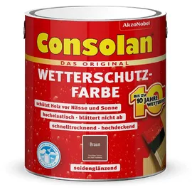 Consolan Wetterschutz-Farbe 2,5 l braun seidenglänzend