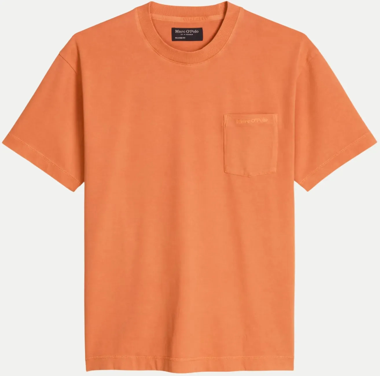 Jersey T-Shirt mit Brusttasche Orange S