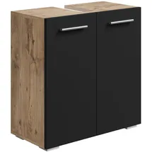 Badplaats Waschbeckenunterschrank Jupiter 60 x 60 x 30 cm Kastanien Eiche / Schwarz