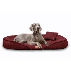 Tierlando ® XENIA - Orthopädisches Hundebett / Hundesofa bordeaux 1,45 m, 20 cm, 1,05 m