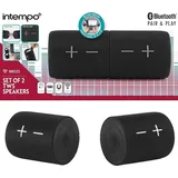 Intempo Bluetooth Lautsprecher Set mit 2 kabellosen Magnet TWS Smart - Schwarz
