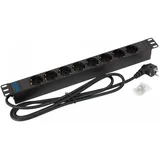Triton Steckdosenleiste 8-fach 2 m Schwarz