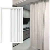 FalttüR Passen Sie die Innen-Akkordeontür an, Schiebe-Falttür mit Rahmen aus Aluminiumlegierung, Raumteiler für Schlafzimmer, Badezimmer, Büro, Küche, wasserdicht und wärmeisolierend(47x80in(119.4x203
