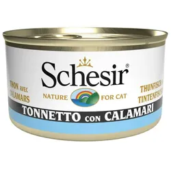 Schesir Jelly Dose 85 Gramm Katzennassfutter 24 x 85 Gramm Thunfisch & Tintenfisch