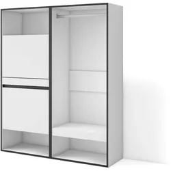 SKRAUT HOME Schuhschrank, Space-Saving Cabinet, 120x35x145 cm, Schlafzimmer, Offener Schrank, Modern Style, Weiß - 459_17