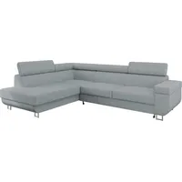 MIRJAN24 Ecksofa Fonti Cord, Eckcouch mit Schlaffunktion und Bettkasten, L-Form Sofa vom Hersteller (Poso 55, Seite: Links) - Grau