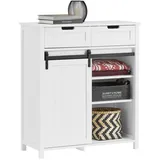 SoBuy Küchenschrank Sideboard mit Schiebetür Buffet Aufbewahrungsschrank Kommode Weiß