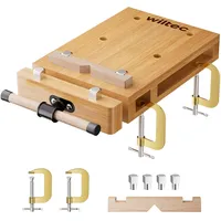 Wiltec Hobelbank Holz Metall 45,5x28x7 cm braun mobil