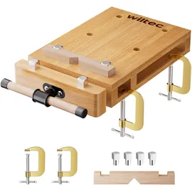 Wiltec Hobelbank Holz Metall 45,5x28x7 cm braun mobil
