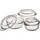 Pasabahce 159021 3er-Set 6-teilig Borcam Kasserolle 3er Set Glas Auflaufform rund mit Deckel Bräter Schüssel Glasschale