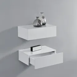 Wandregal Oslo 2er Set 46x30x15cm Weiß Hochglanz