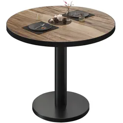 BN | Bistrotisch | Ø:H 80 x 72 cm | Schwarzer Rand | Sheesham / Schwarz | Rund