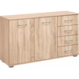 Priess Kombikommode Barcelona 123 x 71 x 38 cm Beige / Braun