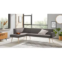 exxpo - sofa fashion Lungo 158 x 84 x 239 cm Webstoff langer Schenkel rechts grau/grey melange