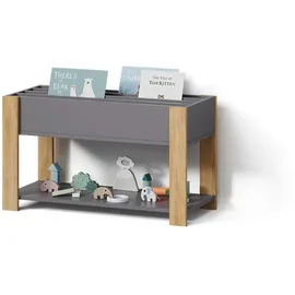 livinity® Kinderregal Mailo 80 x 46 cm Eiche grau
