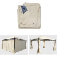 MCW Seitenwand Pergola Calpe, 4x3m, 4er-Set creme