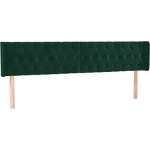 vidaXL Kopfteil mit Ohren Dunkelgrün 183x16x78/88 cm Samt