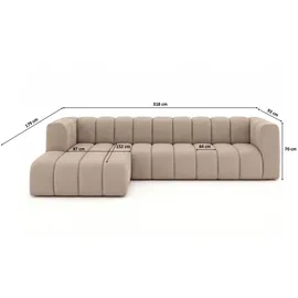 kaiser möbel Ecksofa L-Form GRAND 318 cm, stoff Salvador, Beige, Links - Beige