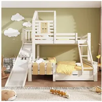 REDOM Hochbett 3-in-1 Schlaf, Spiel & Stauraum (Hochbett, Etagenbett, 1-St., 90*200, 140*200 cm) mit Rutsche & Leiter
