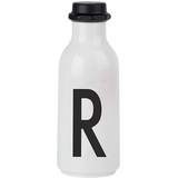 DESIGN LETTERS Persönliche Trinkflasche Weiß (R) | BPA-Frei | 500 ml | Tritan Wasserflasche im Nordisches Design | Auslaufsicher | Spülmaschinengeeignet | erhältlich von A-Z