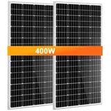 GLIESE Solaranlage Solarpanel 200W Monokristallin für Dach, Camping, Wohnmobil & Off-Grid, 400 W, Monokristalline, (2-St., 200 Watt Solarmodul), Mehrere Panels parallel anschließbar
