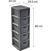 branq home essential Regal 29,5 x 24 x 80 cm 5-tlg. Anthrazit