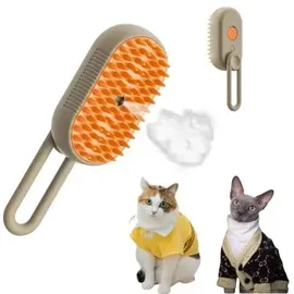 petsation 3-in-1 Dampf-Bürste für Hunde & Katzen Beige/Braun