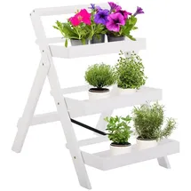 MACOShopde by MACO Möbel Raburg Pflanzregal 3-stöckig 60 x 30 cm Weiß