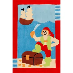Kinderteppich BÖING CARPET "Kids 1364" Gr. 2, bunt (rot, bunt), B:80cm H:10mm L:150cm, Polyacryl, Teppiche, Konturenschnitt, Kinderzimmer