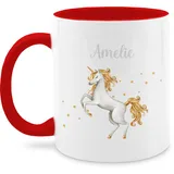 Tasse Tassen 325ml - Einhorn Unicorn - 325 ml - Rot - einhorntassen unicorns name personalisierte wunschname einhörnern und personalisierter tasse+personalisiert personlisierte personalisiertes