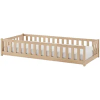 Kids Collective Jugendbett mit Rausfallschutz 90 x 200 cm Kiefer natur beige