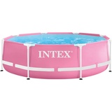 Intex Pink Metal Frame Pool (244x76cm) Swimmingpool Planschbecken