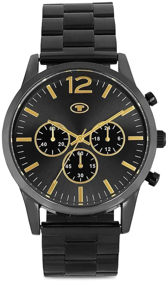 TOM TAILOR Herren Armbanduhr aus Edelstahl anthrazit mit 42mm, bunt, Gr. ONESIZE
