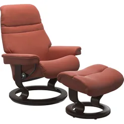 Relaxsessel STRESSLESS "Sunrise", braun (henna), Material Bezug, Ausführung Funktion, Größe B/H/T, Sessel, mit Classic Base, Größe M, Gestell Braun