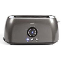 Livoo DOD178 Langschlitz-Toaster 1400W Krümelfach 6 verschiedene Bräunungsstufen