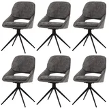 6er-Set Esszimmerstuhl HWC-N73, Stuhl drehbar Auto-Return Stoff Chenille 490g/m2