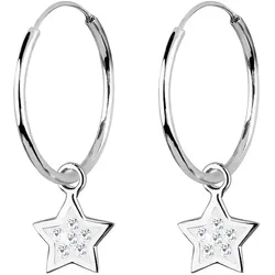 Elli Creolen Stern Kristalle 925 Silber   Damen 