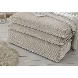 Home Affaire Sessel PIAGGE Hochwertiger Cord 110 x 83 x 161 cm Beige mit Hocker