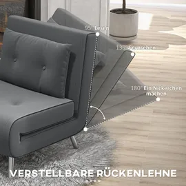 Homcom Schlafsessel Klappsessel mit Bettfunktion Einzelsofa mit Kissen Samtoptik