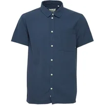 !Solid Kurzarmhemd Blau S